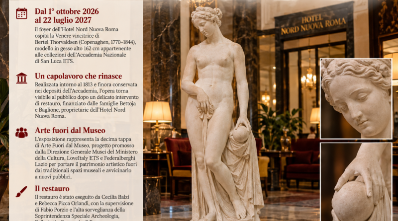 La Venere di Thorvaldsen torna davanti al pubblico all’ Hotel Nord Nuova Roma